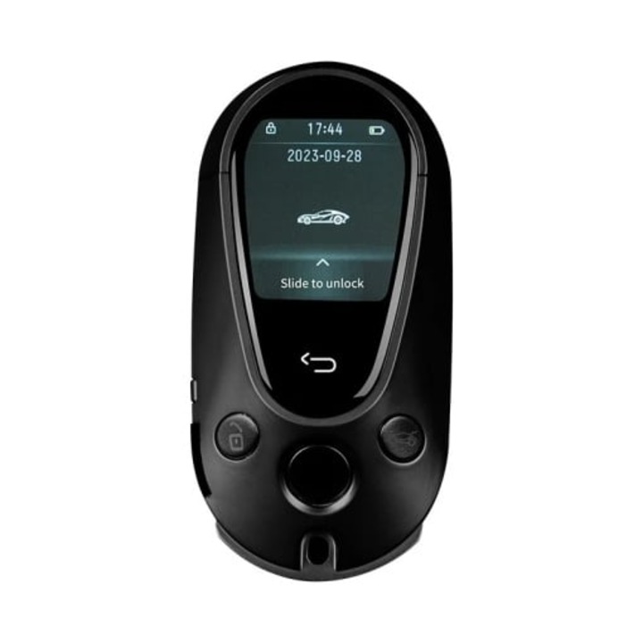 Cheie Auto Smart CerCip 700, Negru, Ecran LCD cu touch, 4 Butoane, Universala, Bluetooth, Activare Keyless Entry, Deschidere si inchidere automa usi, Ridicare automata geamuri, Programare portbagaj