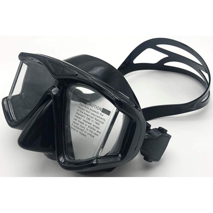Masca scufundare Dioptrin, rasina, cu dioptrii -9.0, pentru adulti si copii, culoare negru