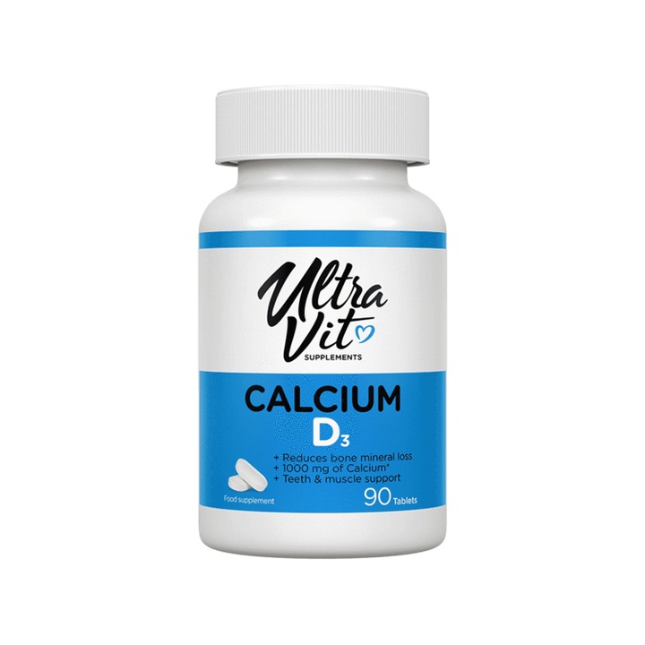 Supliment alimentar UltraVit, Calcium D3 - Calciu + Vitamina D3 90 tablete
