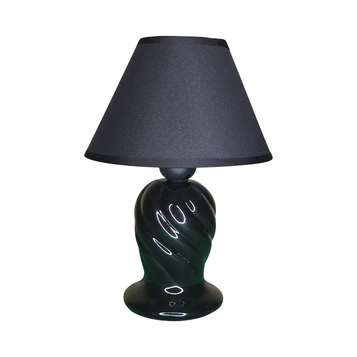 Lampa Neagra de Masa, din Ceramica, 24 cm