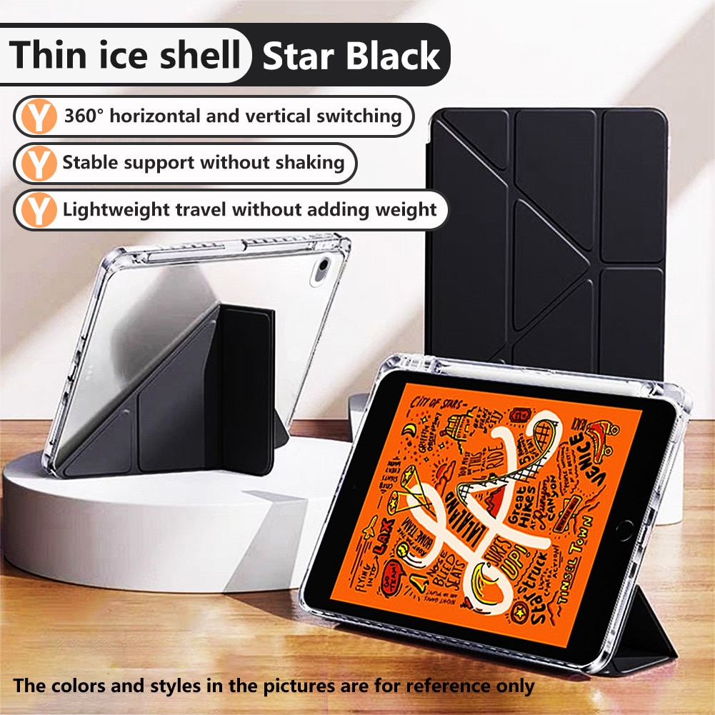Husa de protectie pentru iPad Air 6 11 inch, potrivita pentru iPad sau iPadPro Air 6 11 inch M2 2024 / iPad Air 4 5 2020/2022 10.9 inch, cu doua rame de lentila inlocuibile, neagra