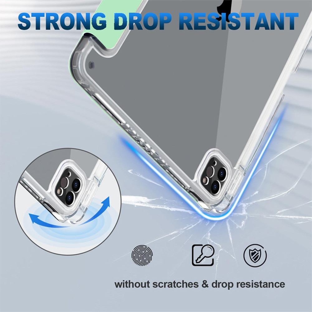 Husa pentru tableta compatibila cu iPad Pro Air 11" 2024 / 2025 M2, M3, cu functie de trezire/culcare si slot pentru stilou, moduri multiple de pliere 3+Y, spate ultra-transparent din acril rezistent la indoire, verde deschis