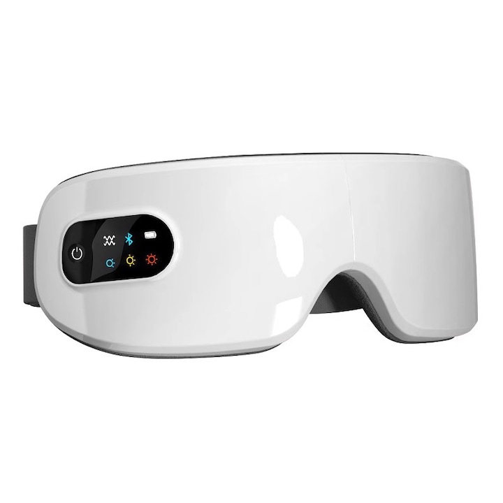 OEM Multifunkcionális szemmasszírozó fűtési funkcióval, intelligens szemvédelemmel, LED kijelzővel, fehér