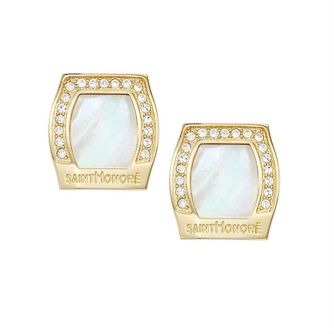 Butoni camasa, SAINT HONORE PARIS, C25 3YZ, otel, cristale si Mother of Pearl, Made in France