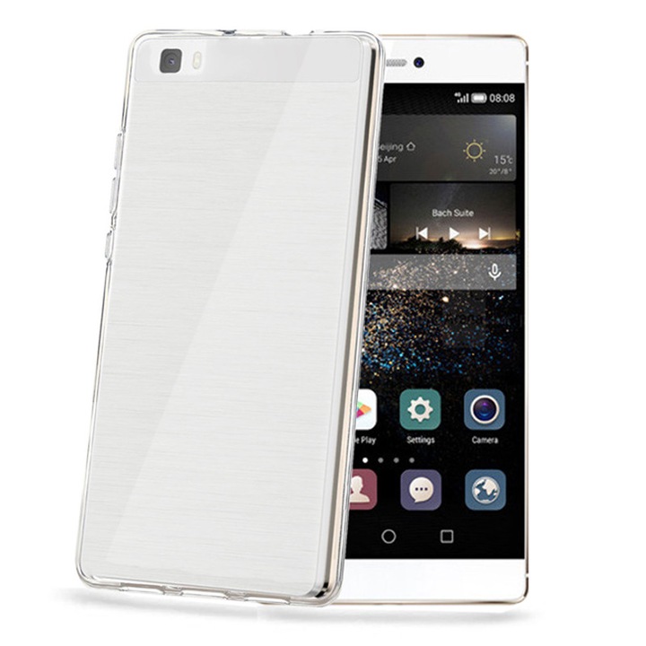 Силиконов гръб Celly GELSKIN, Huawei P8 Lite, Прозрачен