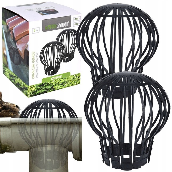 Set Filtru Pentru Jgheab, Progarden, Fabricat Din Material De Inalta Calitate, Constructie Flexibila A Filtrului, Protejeaza Conducta De Scurgere De Infundare, Permite Un Flux Eficient De Apa, Negru, 2 Buc