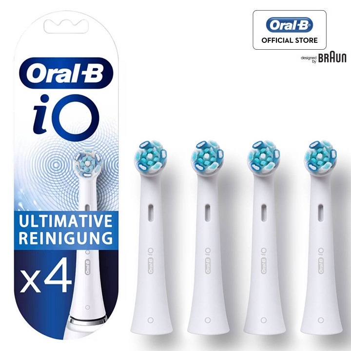 Oral-B IO Ultimate Clean Capuri de inlocuire pentru periute de dinti electrice rotative, Alb, 4buc