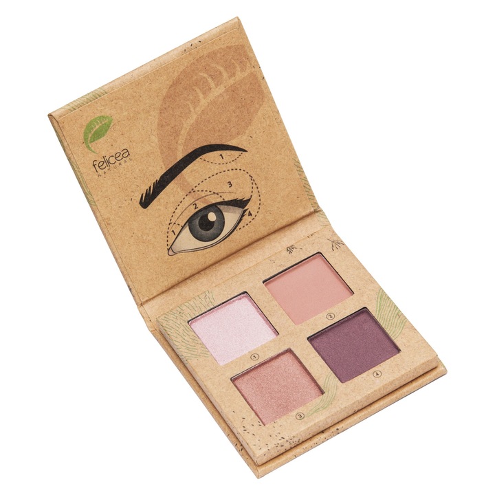 4 árnyalatú szemhéjfesték készlet Felicea 202 Light Rose, finom színek, 3,2 g
