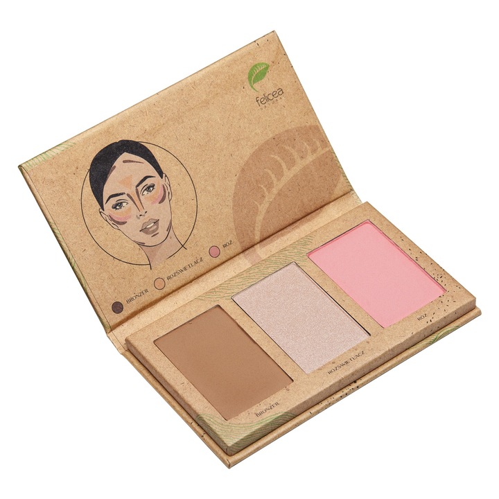 Felicea Trio 301 Light Contouring Palette, 3 árnyalat, 9,4 g, ökológiai