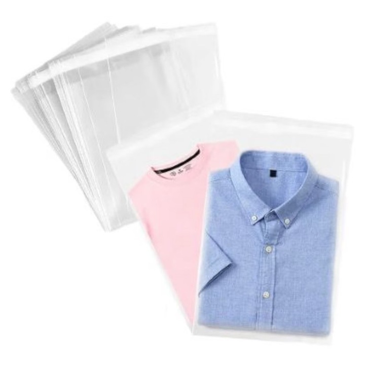 Set 100 Plicuri LDPE, Polietilena, Autoadeziv, 350x460+65x0.4mm, Transparent