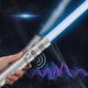 Sabie Laser cu sunet si lumini, Suness®, led, 14 Culori RGB, Reincarcabila, maner Aliaj aluminiu, pentru Duel si Cosplay, Cadou pentru Copii si Adulti, 77 cm, argintiu
