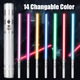Sabie Laser cu sunet si lumini, Suness®, led, 14 Culori RGB, Reincarcabila, maner Aliaj aluminiu, pentru Duel si Cosplay, Cadou pentru Copii si Adulti, 77 cm, argintiu