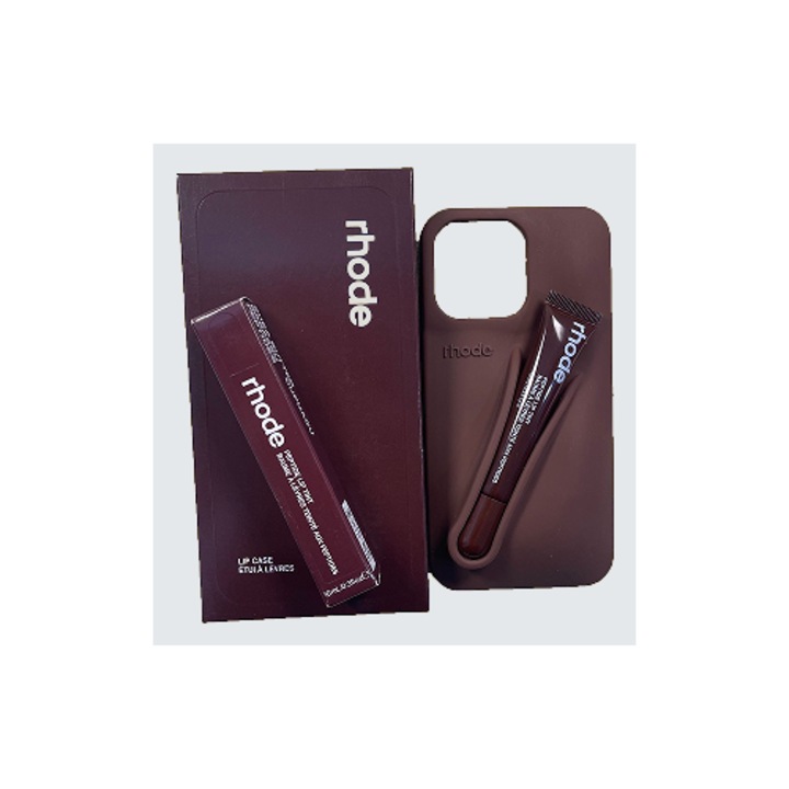 Rhode szájfény szilikon tok iphone 16 Pro max kompatibilis, espresso, sötétbarna héj