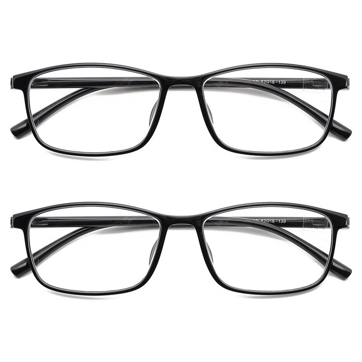 Set 2 perechi ochelari de vedere, Mcoorn, Termoplastic, +2.50, Negru