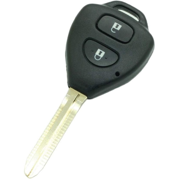 Techstar autókulcs tok, 2 gombbal, kompatibilis Toyota Corolla, RAV4, Yaris, Avensis, Hilux, Prado modellekkel