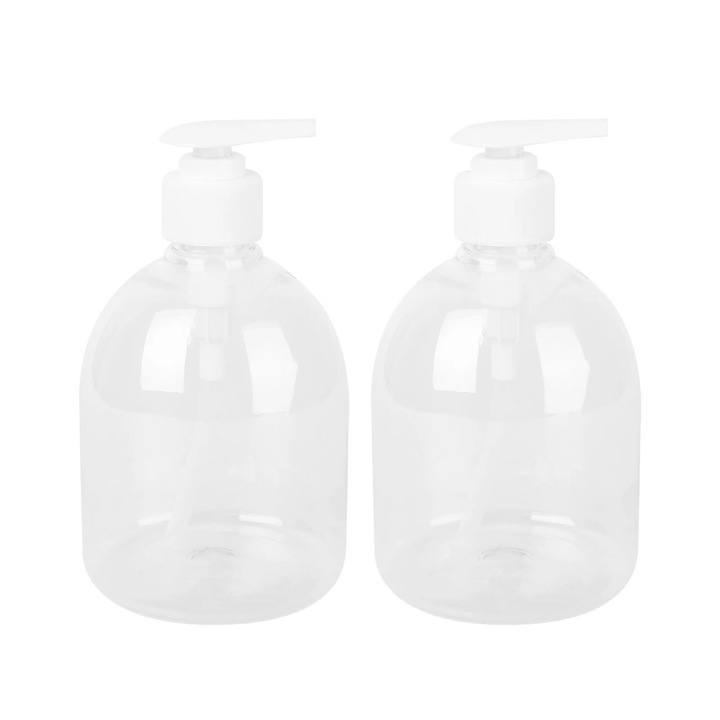 2 db pumpás adagoló, 500ml, átlátszó műanyag, 14.8x14.8x8.5cm