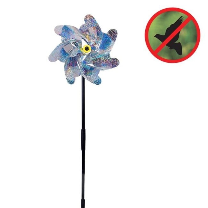 Madárriasztó – Szélmalom Ø18×54 cm, Irrizáló/Fényvisszaverő, Környezetbarát & Könnyen Telepíthető — ANTBRO®