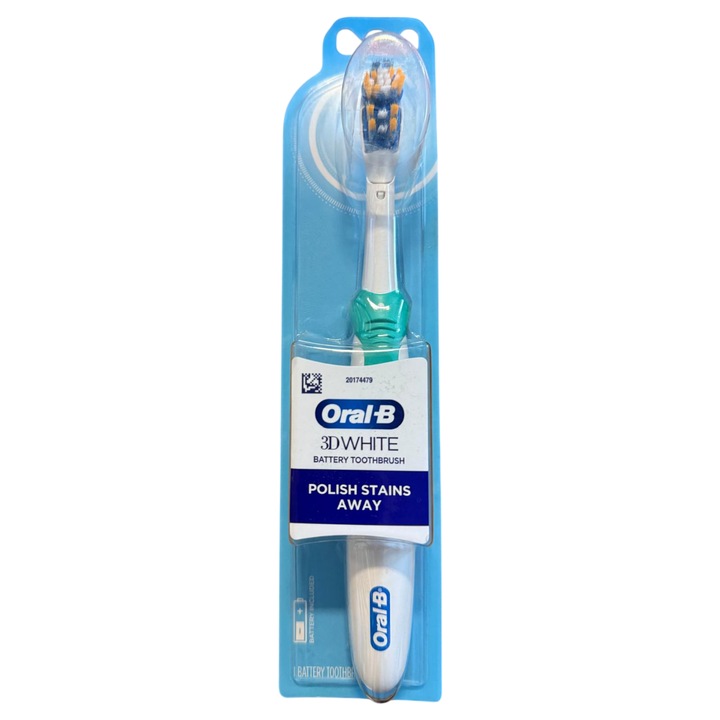 Електрическа четка за зъби, Oral-B, 3D White, Polish Stain Away, 14000 пулсации/мин, Средна, Зелен Цвят
