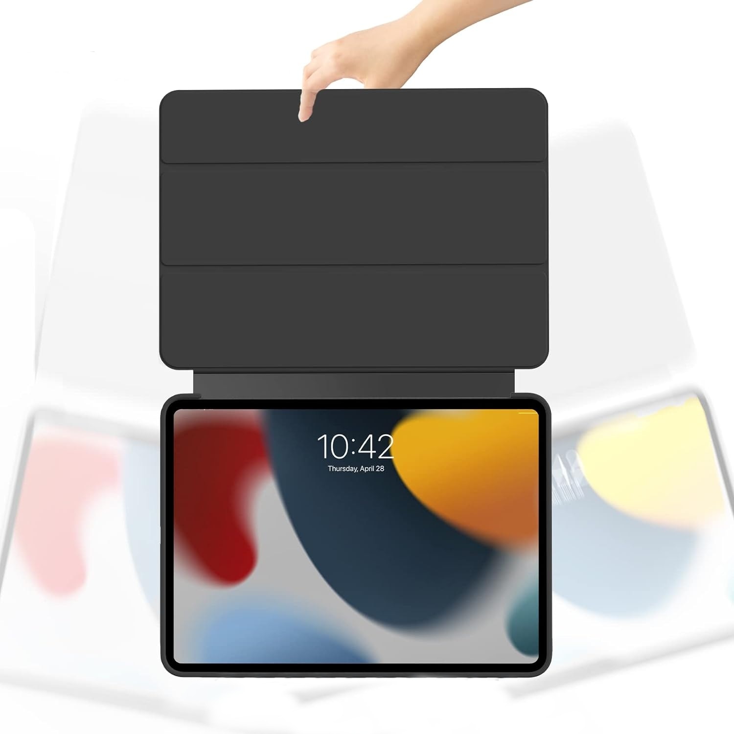 Husa Ultra Slim pentru HONOR Pad X9A, 11.45", Silicon TPU, Smart Cover cu Suport - Negru