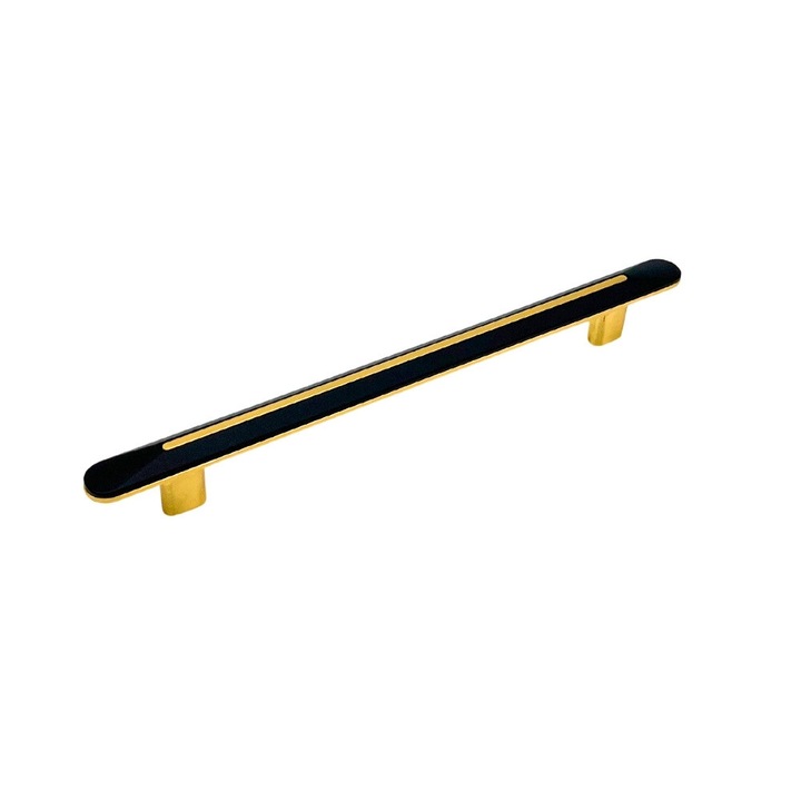 Maner Mobila Lungo Negru Mat + Auriu Periat 320 mm