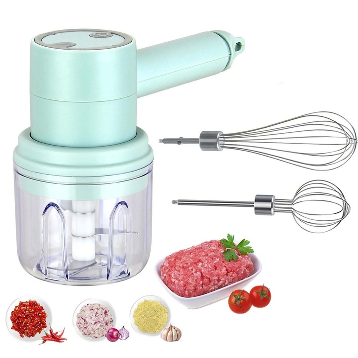 YANYXR kézi elektromos mixer, 3 sebességes, zöld, 25x10x6.4cm