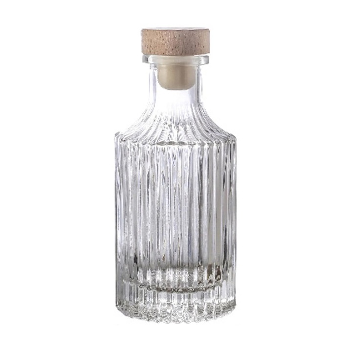 Üveg hideg italos kávésüveg, fa kupak, 250ml