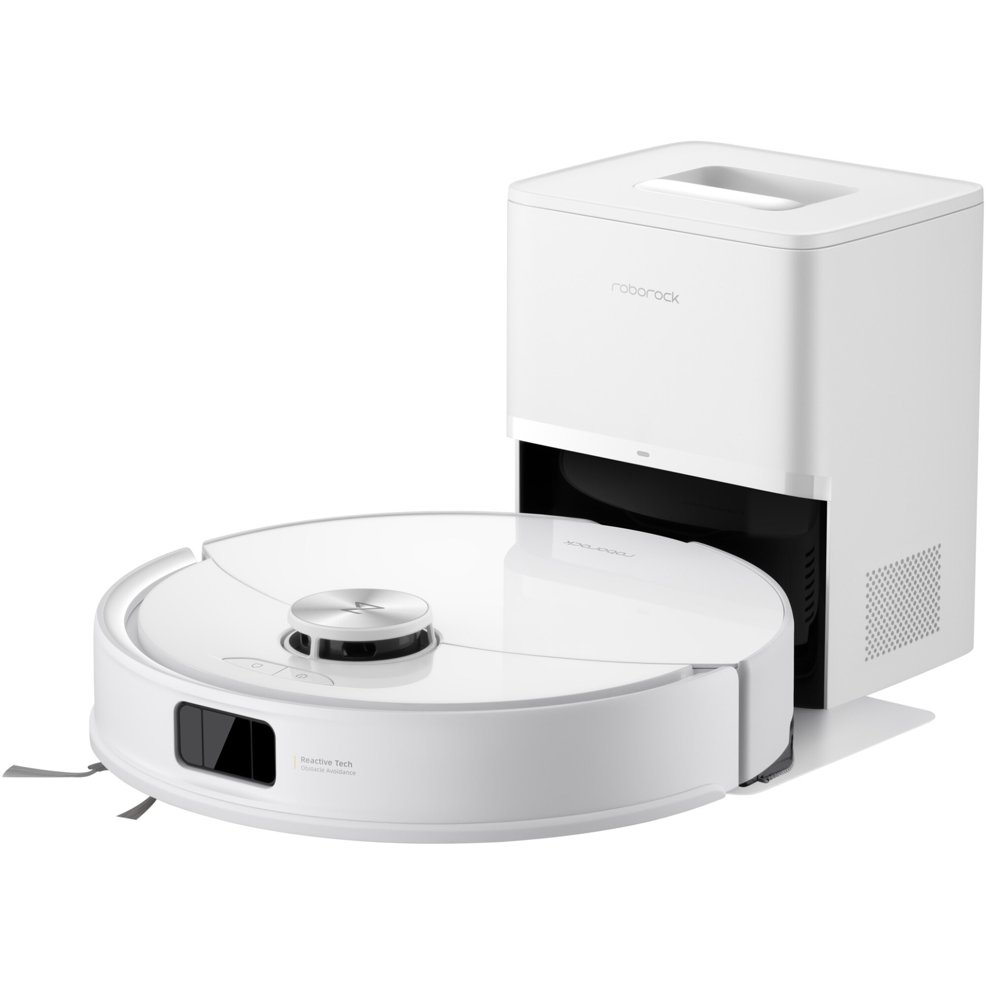 Robot de aspirare Roborock Q10 VF+ W, aspirator si mop cu statie de golire automata, 10.000 Pa, baterie 5.200 mAh, autonomie 180 min, navigatie AI, recipient praf 2.7L, sistem Vibr