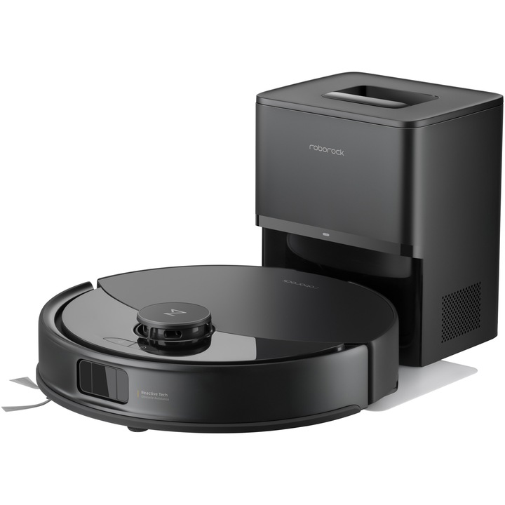 Robot de aspirare Roborock Q10 PF + B, aspirator si mop cu statie de golire automata, 10.000 Pa, baterie 5.200 mAh, autonomie 180 min, navigatie AI, recipient praf 2.7L, Lifable Mop, Suport Alexa si Google Home, negru