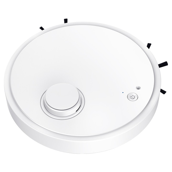 Robot inteligent de maturat, cutie de praf de 200 ml, aspiratie puternica de 1200 Pa, maturat, aspirat, sters pe jos, 2400 mAh, baterie cu durata lunga de viata, alb