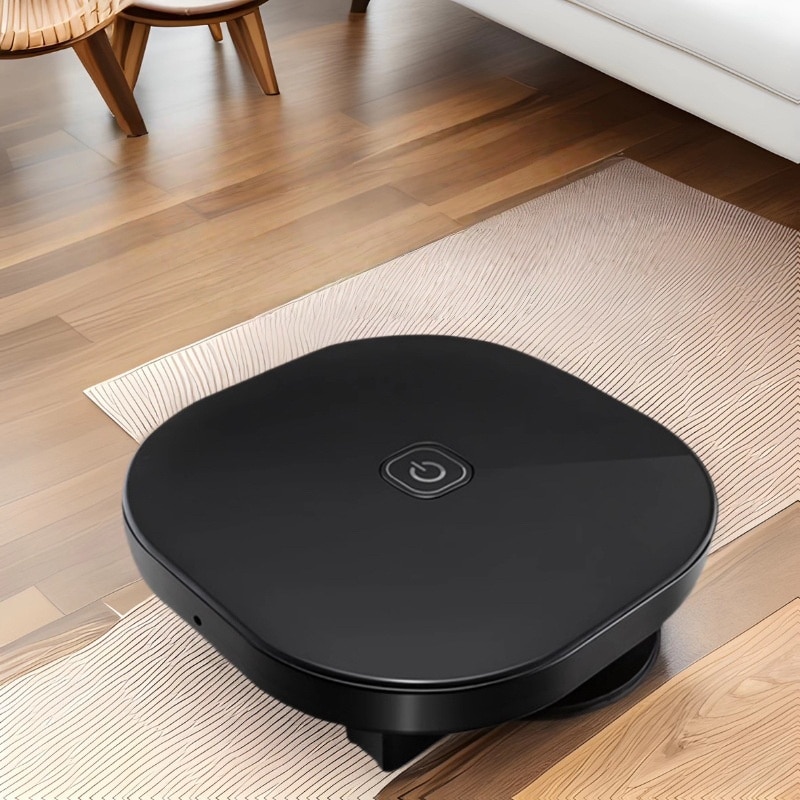 Robot de maturat, pentru stergerea cu mopul, evitarea automata a obstacolelor, functionare silentioasa, utilizare umeda si uscata, incarcare USB, durata lunga de viata a bateriei, negru