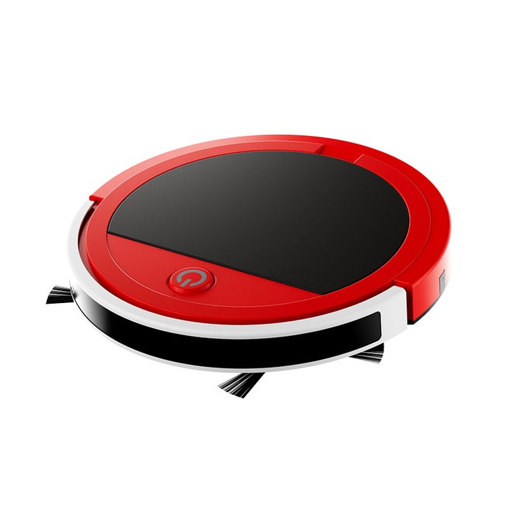 Robot inteligent de maturat, cutie de praf de 400 ml, trecere automata a obstacolelor, planificare a traseului, corp subtire, 65 dB, 1800 mAh, incarcare USB, durata lunga de viata a bateriei, telecomanda, rosu