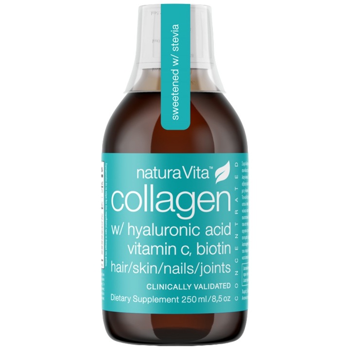 Supliment alimentar Natura Vita Colagen cu Acid Hialuronic, 250 ml