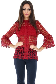 Bluza visinie, ROH, din dantela Bluza visinie, ROH, din dantela