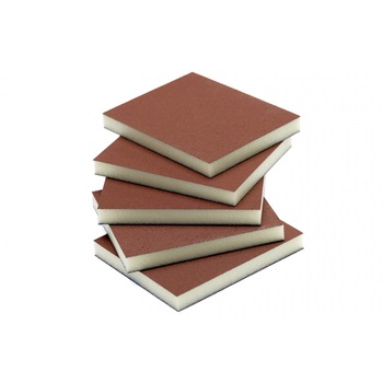 Set 5 bureti de slefuit cu 2 fete Red Soft Pad granulatia 120 Set 5 bureti de slefuit cu 2 fete Red Soft Pad granulatia 120