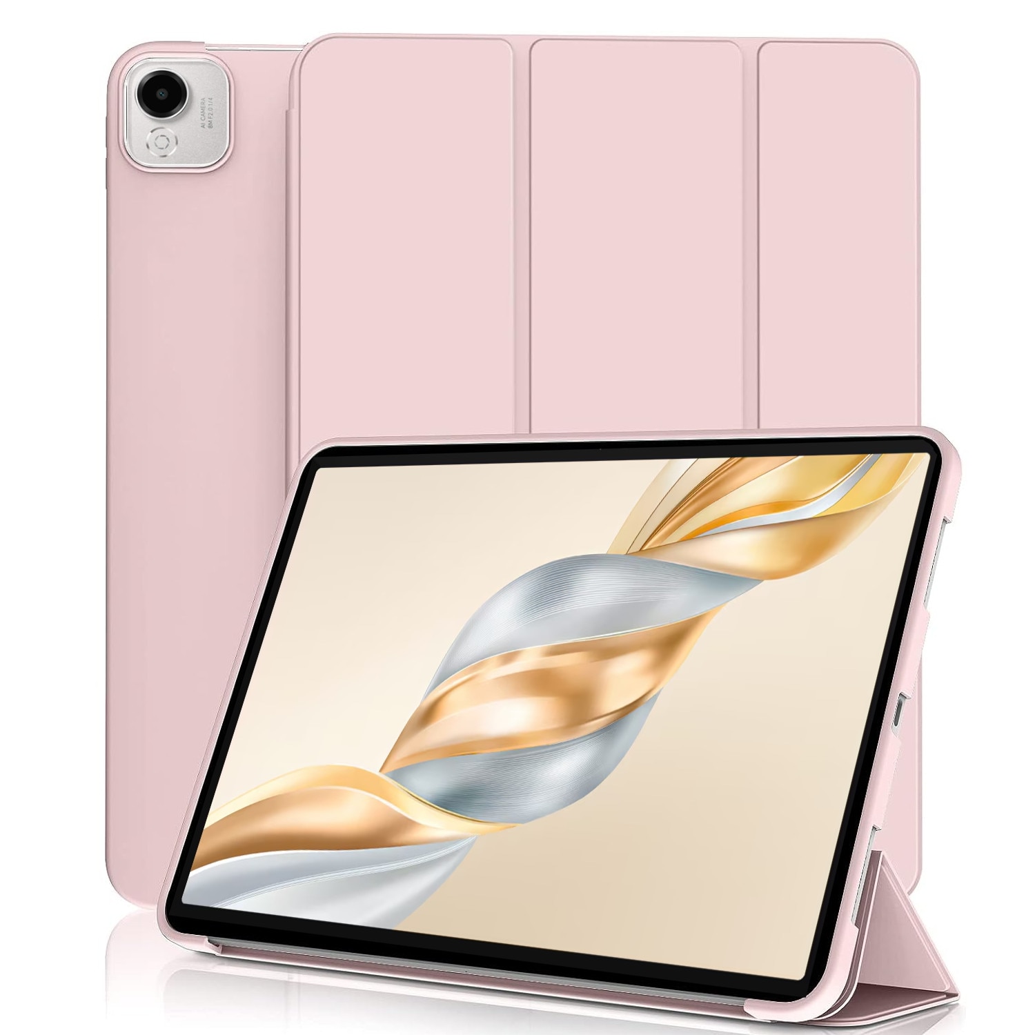 Husa Ultra Slim pentru HONOR Pad X9A, 11.45", Silicon TPU, Smart Cover cu Suport - Roz
