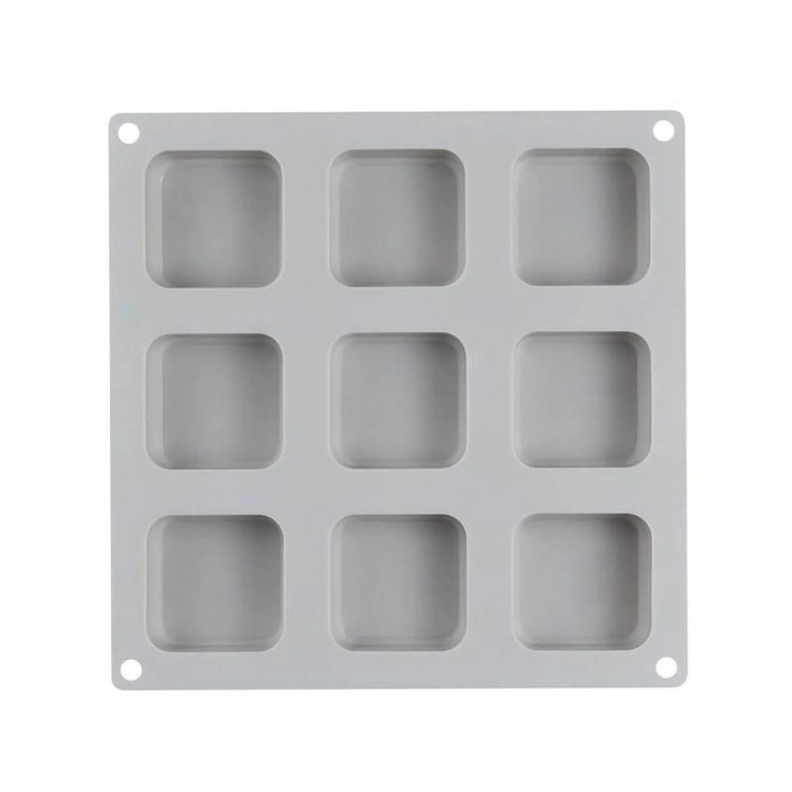 Forma silicon 9 gauri YANYXR, dreptunghi, 22.3x22.3x2.7cm, rezistenta la caldura