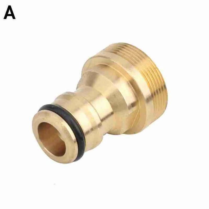Conector filetat exterior, alama, auriu-argintiu, 32mm, set 1 buc