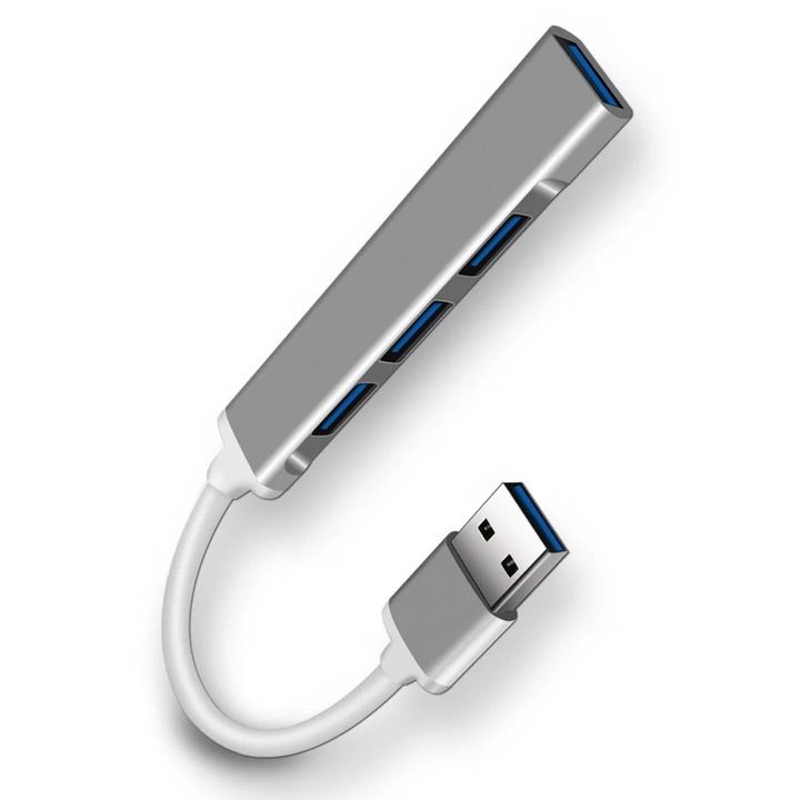 USB 3.0 хъб, алуминиево удължение, 1 към 4, мини докинг станция