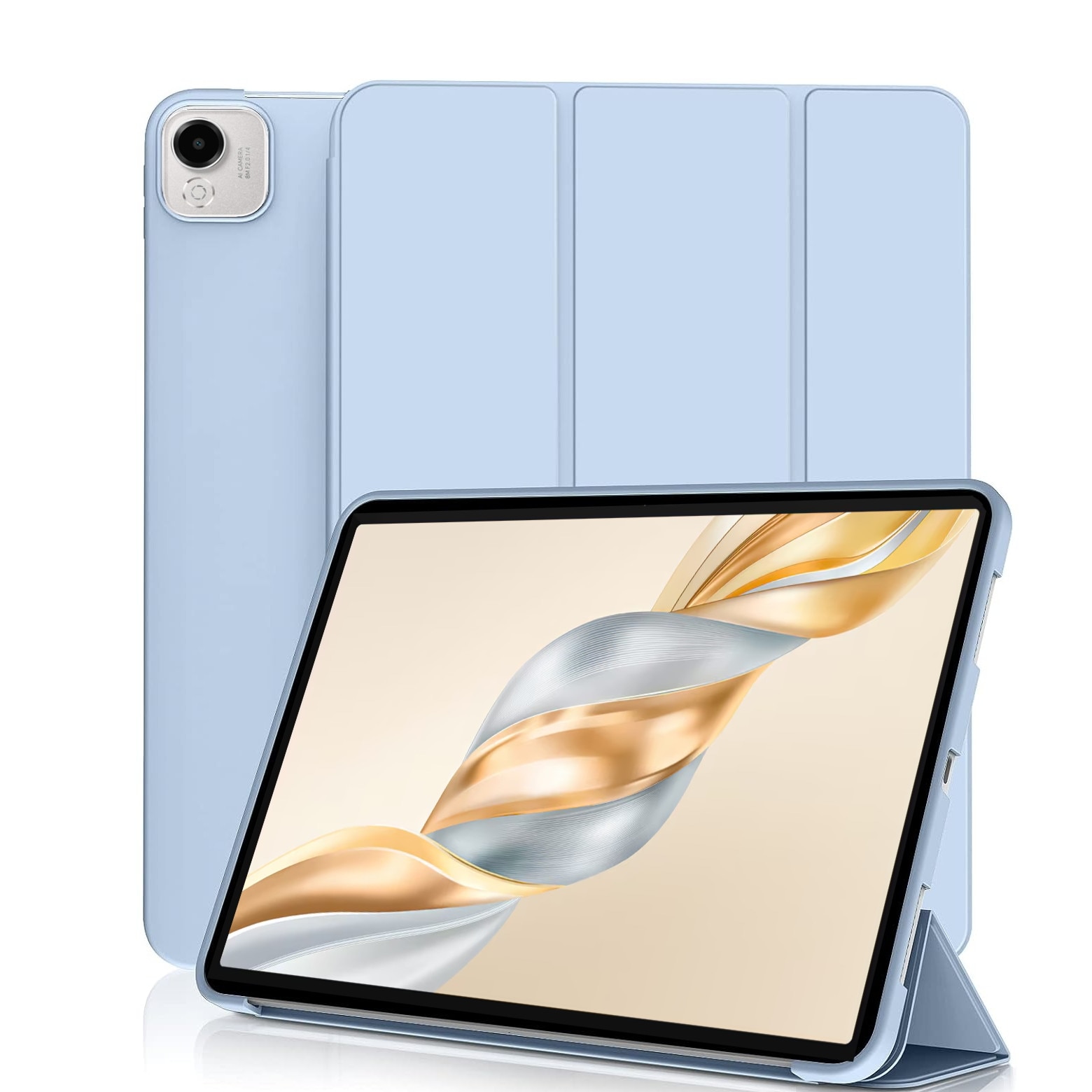 Husa Ultra Slim pentru HONOR Pad X9A, 11.45", Silicon TPU, Smart Cover cu Suport - Ice Blue