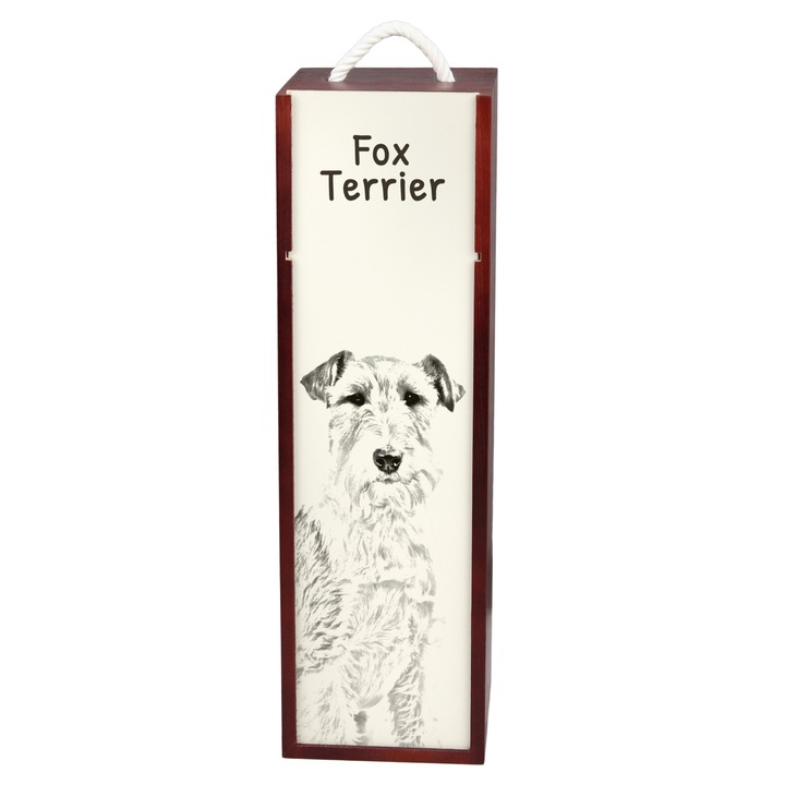 Кутия за вино с принт на кучешка порода, Art-Dog, 10.5x10.5x35см, дърво и МДФ