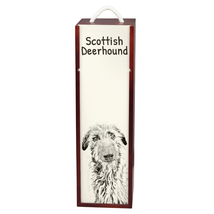 Кутия за вино с щампа порода куче, Art-Dog, 10.5x10.5x35см, дърво и МДФ