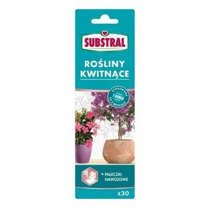 Palete cu ingrasamant pentru plante infloritoare, Substral, set 30 bucati, actiune 2 luni