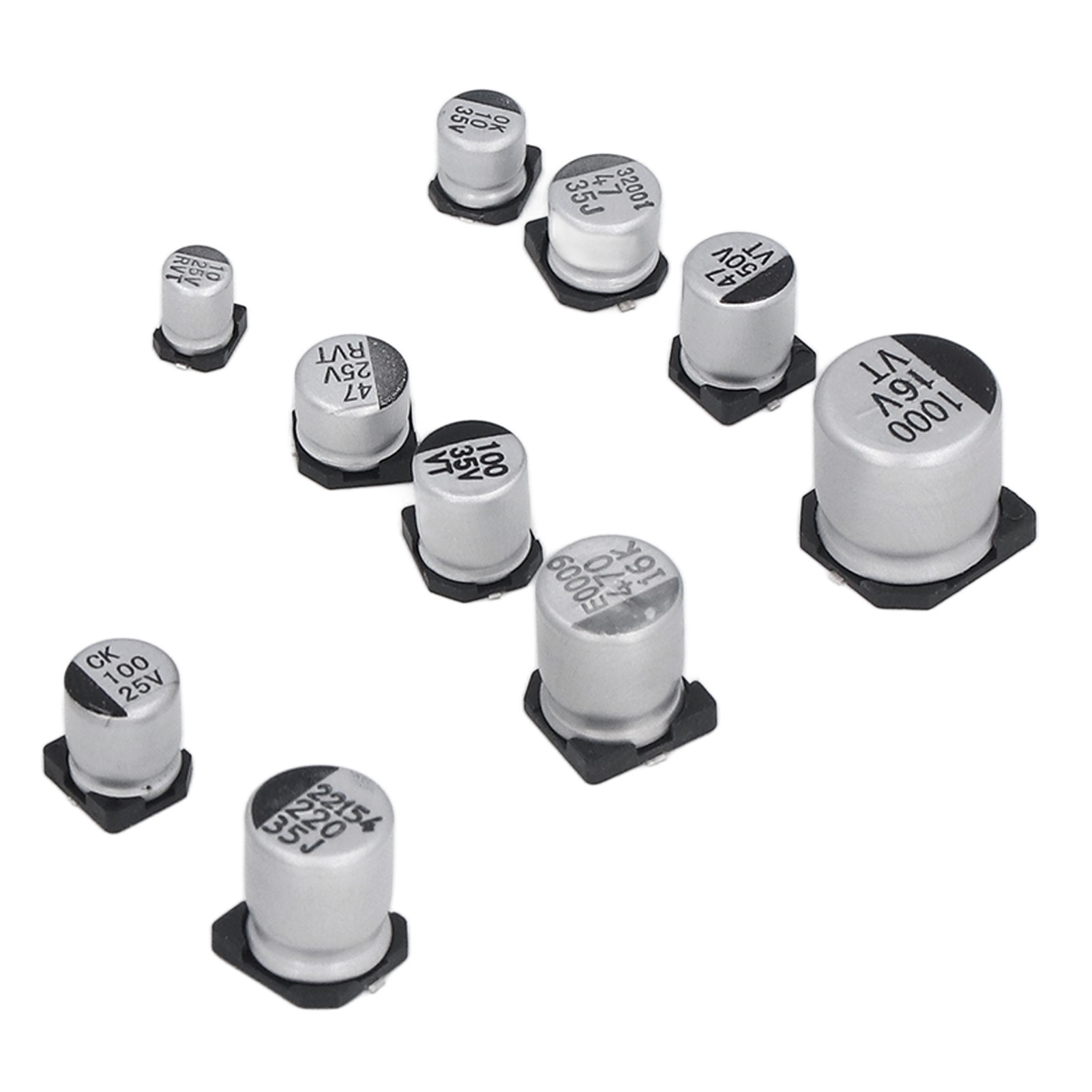 Kit 400 Condensatori Elettrolitici SMD - 24 Tipi Da 1uF A 1000uF, Tensione 6.3V-50V, In Scatola Organizzata