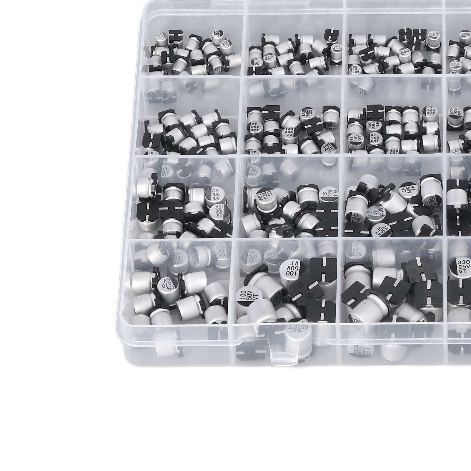 Kit Di 400 Condensatori Elettrolitici In Alluminio SMD Assortiti 24 Valori Da 1 F A 1000 F 91858626