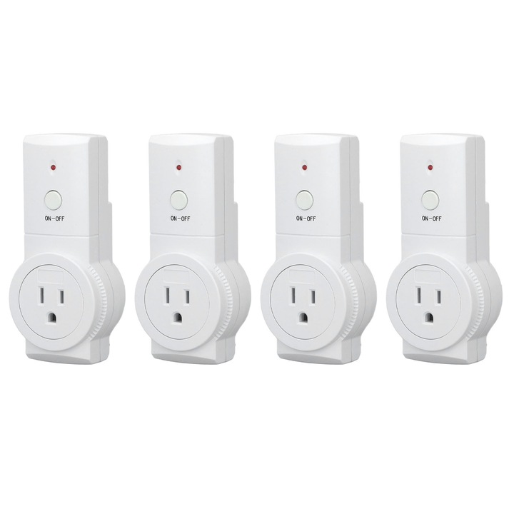 Priza wireless cu telecomanda, economisire energie, ABS, alb, 120V, set complet