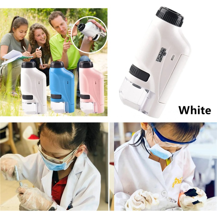 Little Marvin Scope, mini microscop pentru copii, materiale de inalta calitate si sigure, ideal pentru vizualizarea diferitelor lame biologice