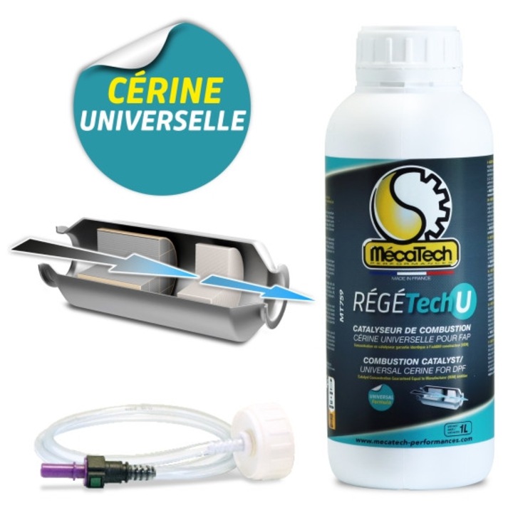 Aditiv curățare MecaTech-Performances RegeTech U, 3L, kit umplere, pentru filtre particule DPF/FAP