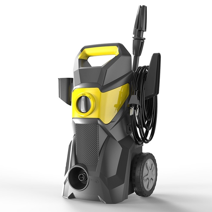 Aparat de spalat cu presiune 125, 3000 W, 540 l/h, 150 bar, furtun 10m,50°C temperatura maxima, sistem spumare, pompa metal, cu lance turbo, galben