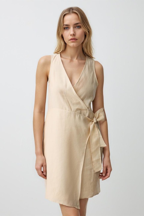 JIMMY KEY, Rochie scurta cu model petrecut, Bej deschis