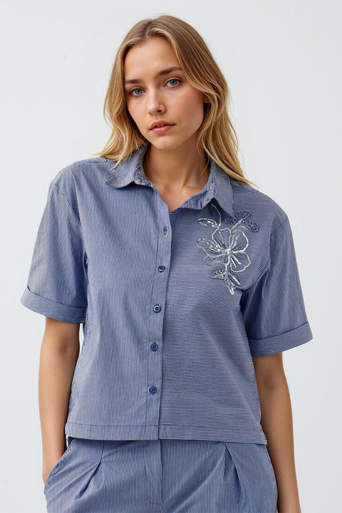 Jimmy Key, Camasa cu maneci scurte, Albastru prafuit